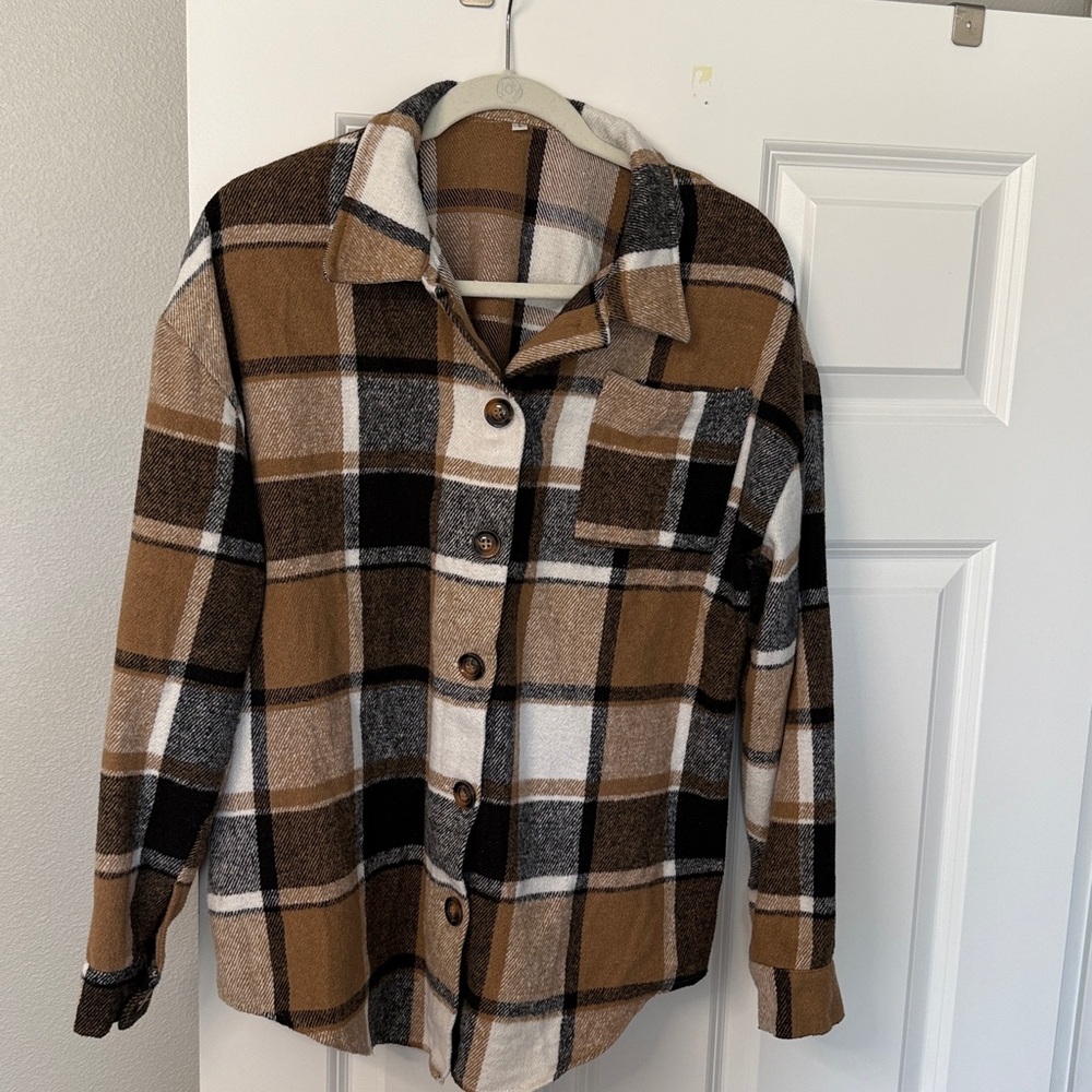 Plaid Button-Up Shirt